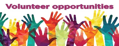 Volunteer Opportunities HandsMulticolored hands raised to signify willingness to volunteer
